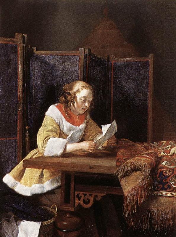 A Lady Reading a Letter eart, TERBORCH, Gerard